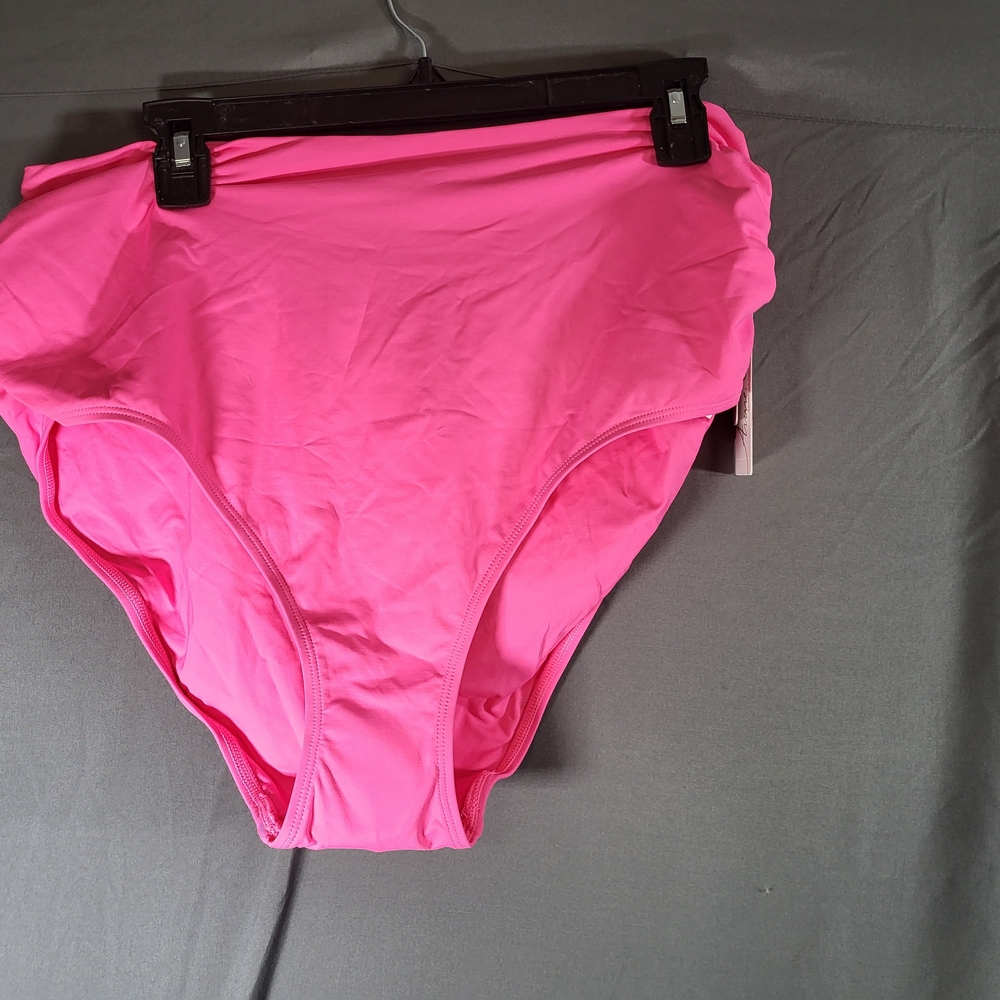 Nwt Womens Plus Size 20w Anne Cole Bright Pink Swimsuit Swim Bottom